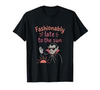 Fashionably Late to The Sun Gothic Punk Vampire Graphic T-Shirt