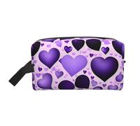 Fashional Purple Heart Print Toiletry Bag for Men Travel Toiletry Bag, Spacious Capacity Cosmetic Bag for Women