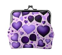 Fashional Purple Heart small wallets woman,wallets for women,coin purse for women,small womens wallet,with zipper and kiss lock, Black, One Size, Art Deco