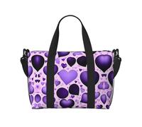 Fashional Purple Heart Versatile Personal Item Travel Bags for Women - Spacious Duffel Bags for Traveling, Gym Bags for Men, Black, One Size