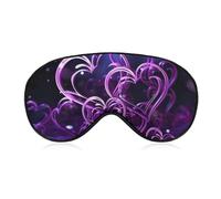 Fashional Purple Hearts Blackout Sleep Eye Mask, Ventilated Fabric, Adjustable Wearing Style, Zero Pressure Sleeping Mask Soft Skin Friendly Eyeshade for Women Men