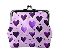 Fashional Purple Hearts Coin Purse, Small Travel Kit Storage Pouch for Weekend Getaways and Business Trips