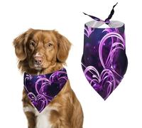 Fashional Purple Hearts Dog Bandanas Adjustable Bib Party Pet Decorations Cute Dog Triangle Scarfs for Small Medium Puppy Cat Costume Accessory