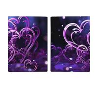 Fashional Purple Hearts Leather Passport Holder Handmade Passport Cover with Card And Ticket Slot Easy Access Passport Case Passport Wallet Passport Holder for Women And Men, style, 20.3x13.8cm