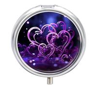 Fashional Purple Hearts Pill Case Travel Pill Container Mini Travel Medicine Tablet Vitamin Holder Organizer Medicine Cod Liver Oil Storage