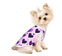 Fashional Purple Hearts Print Pet Vest Breathable Sleeveless T-Shirt Indoor Outdoor Tank Top Pets Home Apparel