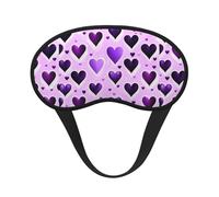 Fashional Purple Hearts Print Unisex Blackout Sleep Mask Comfortable Eye Mask for Travel Meditation Sleep Travel