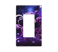 Fashional Purple Hearts Wall Plate Cover 1 Gang Light Switch Cover Decorative Single Duplex Wall Plates Standard Size Decorator Blank Electrical Switch Plate Cover for Electrical Outlets