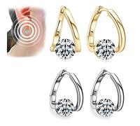 Fashionapple Lymphvity MagneTherapy Germanium Earrings, Lymphatic Drainage Earrings,Lymphatic Drainage Earrings for Weight Loss, Magnetic Therapy Earrings for Women Girls (Gold+Silver)