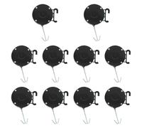 FashionCha 10 Pieces Hot Perm Machine Wire Hanging Box Perming Bar Hook Reusable Perming Gadget for Hair Salon Hairstylist Professional, Black, 4.5x4.5cm