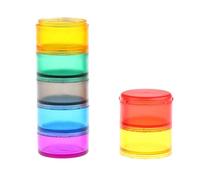 FashionCha 2 Sets Storage Stackable Containers Stackable Pill Case Reminder Organizer Jewelry Making Accessories Beads Crafts Jewelry Findings Round Containers
