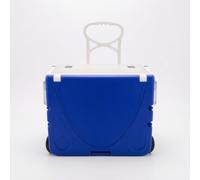 FashionCha 28L Rolling Cool with Wheels and Handle, Portable Foldable Cool for Beach, Camping, and Picnics, Blue