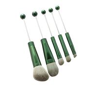 FashionCha 5pcs Pearl Makeup Brushes Set Metal Tube Cosmetic Brushes Professional Comfortable Makeup Brush Tool Kit for, Green