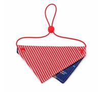 FashionCha Adjustable Denim Pet Bandana for Dogs and Cats, Stripe Design, Red and White Plaid Denim, Red, S: Neck 17-27cm