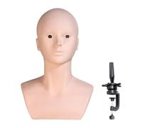 FashionCha Bald Mannequin Head for Wig Styling And Display, Training Head for Cosmetology, with holder