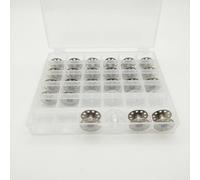 FashionCha Box - Clear Sewing Thread Organizer for Bobbins - for Crafting, 25-Grid Bobbin Box with Bobbins