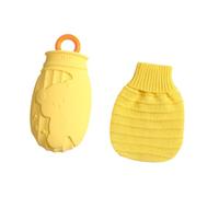 FashionCha Cartoon Hand Warmer Water Bottle with Cover for Kids and Women, Yellow