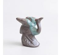 FashionCha Chinese Tea Pet, Unique Crackle Ru Porcelain, Traditional Cultural Tea Accessory, Asian Decor, Cute Animal Figurine, Creative Retro Crane Figurine