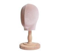 FashionCha Display Head for Hats And Accessories with Wooden Base for Storage, Short