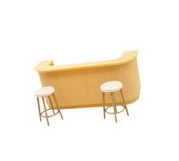 FashionCha Dollhouse Bar Stool Set in 1:12 Scale, Furniture Piece, Toy for Boys,