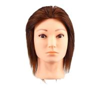 FashionCha Human Hair Training Head for Hairstyling Practice And Techniques, Brown