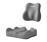 FashionCha Lumbar Support, Back Cushion, Seat Cushion Made of Memory Foam, Ergonomically Shaped for Armchairs and Home Use, Gray