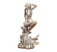 FashionCha Mermaid Figurine Brass Mini Sculpture for DIY Desk Micro Landscape Bookshelf
