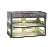 FashionCha Model Car Display Case in 1:64 Scale, Garage Diorama with LED Lighting