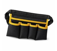 FashionCha Oxford Organizer Belt for Cleaning Service Professionals, Professional - for Service Work, Black, 5 Pockets for Large Shopping Mall Cashiers, Black
