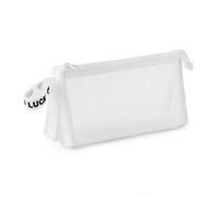 FashionCha Transparent Pencil Case, 3 Compartments, Unisex Applicability, Large Capacity Pouch, Art Supplies Storage, for Pen Collectors, White, White, Capacity for 50 pens