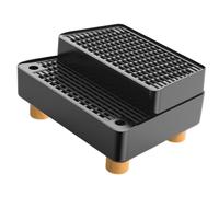 FashionCha Waterproof Litter Box Ramp with Non-Slip Feet, Removable And Washable with, 2 Steps, Black