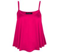 FASHIONCHIC Women Ladies Plain Sleeveless Scoop Round Neck Flared Swing Skater Thin Camisole Strappy Short Mini Crop Cami Tank Vest Top Shirt Blouse Plus Size XL XXL XXXL 8 10 12 14 16 18 20 22 24 26