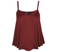 FASHIONCHIC Women Ladies Plain Sleeveless Scoop Round Neck Flared Swing Skater Thin Camisole Strappy Short Mini Crop Cami Tank Vest Top Shirt Blouse Plus Size XL XXL XXXL 8 10 12 14 16 18 20 22 24 26