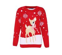 FashionClothing Children Kids Xmas Baby Deer Jumper Girls Bambi Boucle Christmas Sweater Red