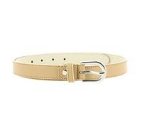 FASHIONGEN - Women genuine Italian leather belt made in France, LUNA - Beige, 80 cm (31 in) / Waist size 29 to 30
