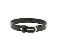 FASHIONGEN - Women genuine Italian leather belt made in France, LUNA - Black, 80 cm (31 in) / Waist size 29 to 30