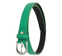 FASHIONGEN - Women genuine Italian leather belt made in France, LUNA - Green, 95 cm (37 in) / Waist size 35 to 36