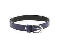 FASHIONGEN - Women genuine Italian leather belt made in France, LUNA - Navy blue, 115 cm (45 in) / Waist size 43 to 44