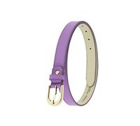 FASHIONGEN - Women genuine Italian leather belt made in France, LUNA - Purple (Golden buckle), 90 cm (35 in) / Waist size 33 to 34