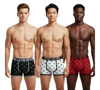 FASHIONISM Men Seamless Cannabis Leaf Underwear Trunks Soft Breathable Boxer Briefs, Elastic Waistband Underpants Pack of 3, 6, 12