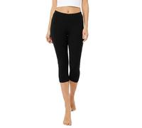 FASHIONISM Women’s 3/4 Length Capri Leggings Elasticated Waist Stretch Cropped Pants Ladies Summer Casual Yoga Gym Tights UK8-30