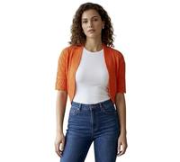 FASHIONISM Womens Plus Size Crochet Knitted Short Sleeve Cardigan Ladies Open Bolero Top Sizes 8-30 Orange