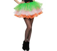 FASHIONISM Womens St. Patrick’s Day Costume Accessory Striped OTK Socks, Shamrock Stockings, Hot Pants, Multi-Layer Irish Tutu Skirt & Fishnet Gloves - Sexy Leprechaun Fancy Dress Accessories