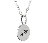 FashionJunkie4Life 925 Sterling Silver Zodiac Symbol Circle Charm Pendant Necklace, Sterling Silver
