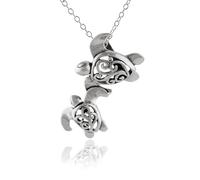 FashionJunkie4Life Dainty Cute Turtle Charm Necklaces for Women, Sterling Silver