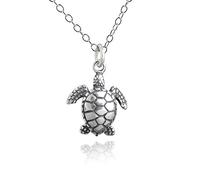 FashionJunkie4Life Dainty Cute Turtle Charm Necklaces for Women, Sterling Silver