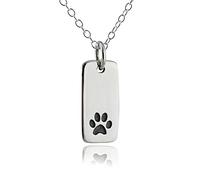 FashionJunkie4Life Sterling Silver Paw Print Necklaces for Women, Sterling Silver