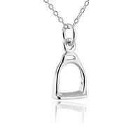 FashionJunkie4Life Sterling Silver Saddle Stirrup Charm Necklace, 18" Chain