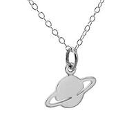 FashionJunkie4Life Tiny Space Theme Pendant Necklaces for Men and Women, Sterling Silver