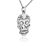 FashionJunkie4Life Unique Skull Charm Pendant Necklaces, Sterling Silver